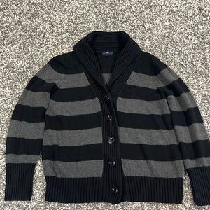 Black and gray cardigan sweater size L
